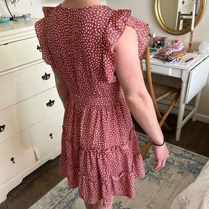 Blossom pink polka dot dress